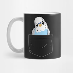 Cute Blue Budgie in Pocket for Parakeet Budgerigar Lover Mug